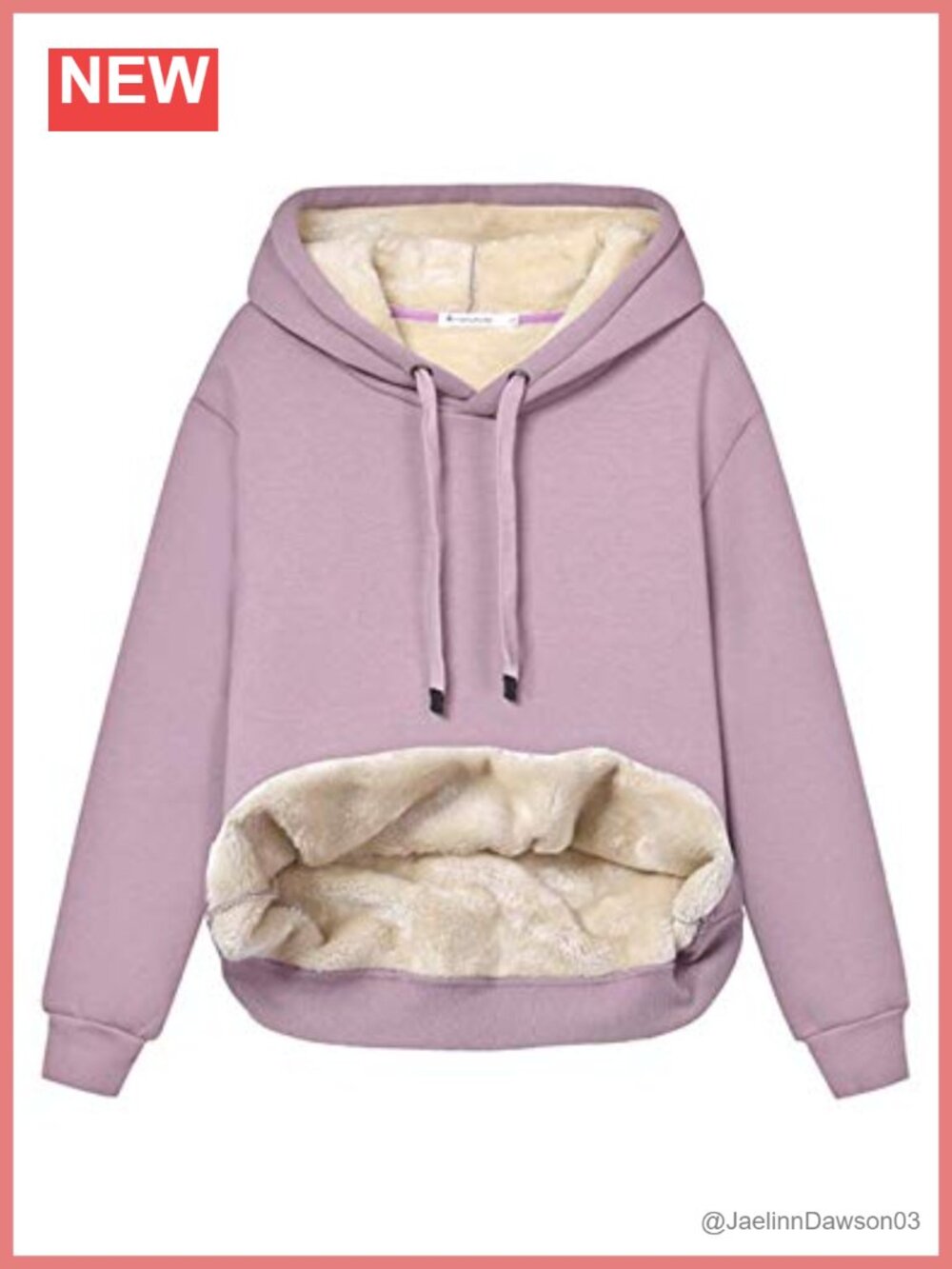 Women's Sherpa Lined Pullover Hoodie Cotton Polyester Warm Winter